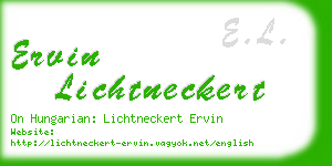 ervin lichtneckert business card